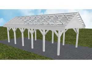 JODA Carport Meldorf LO Select Satteldach, ohne Rinne, ohne Pfannen