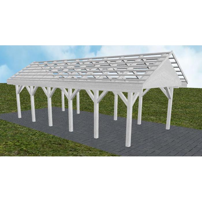 JODA Carport Meldorf LO Select Satteldach, ohne Rinne, ohne Pfannen