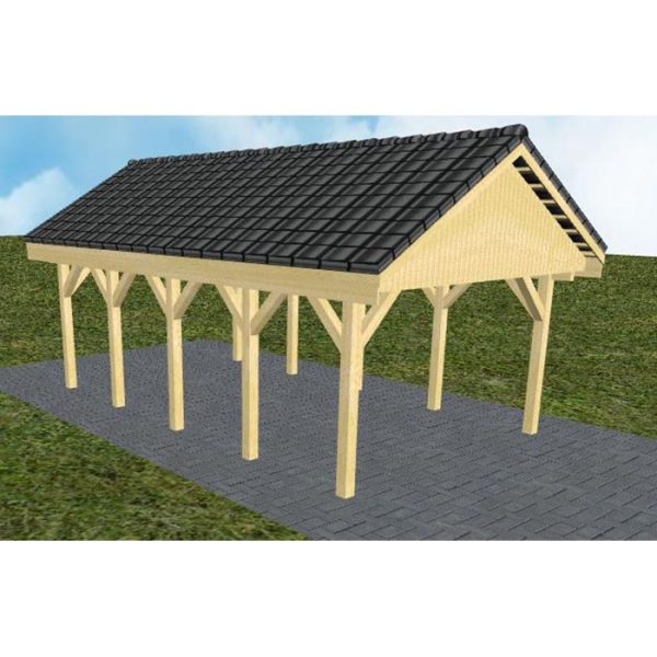 JODA Carport Meldorf MD Classic Satteldach, incl. Pfannen und Rinne
