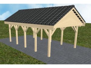 JODA Carport Meldorf MD Master Satteldach, incl. Pfannen und Rinne