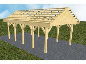 JODA Carport Meldorf MO Classic Satteldach, ohne Rinne, ohne Pfannen