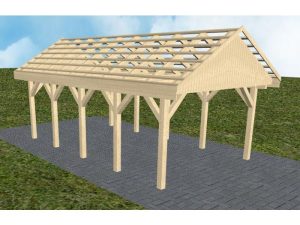 JODA Carport Meldorf MO Master Satteldach, ohne Rinne, ohne Pfannen