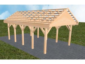 JODA Carport Meldorf MO Perfect Satteldach, ohne Rinne, ohne Pfannen