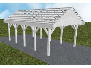 JODA Carport Meldorf MO Select Satteldach, ohne Rinne, ohne Pfannen