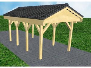 JODA Carport Wedel KD Classic Satteldach, incl. Pfannen und Rinne