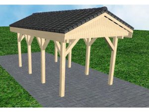 JODA Carport Wedel KD Master Satteldach, incl. Pfannen und Rinne