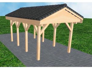 JODA Carport Wedel KD Perfect Satteldach, incl. Pfannen und Rinne