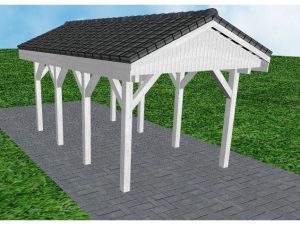 JODA Carport Wedel KD Select Satteldach, incl. Pfannen und Rinne