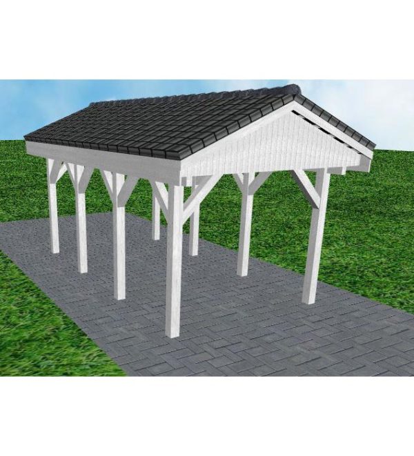 JODA Carport Wedel KD Select Satteldach, incl. Pfannen und Rinne