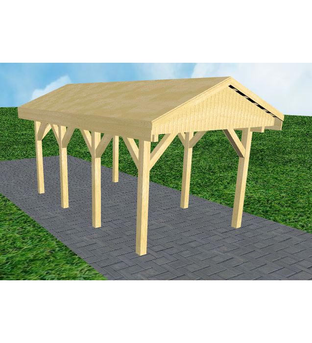 JODA Carport Wedel KG Classic Satteldach, vorb.f. Gründach