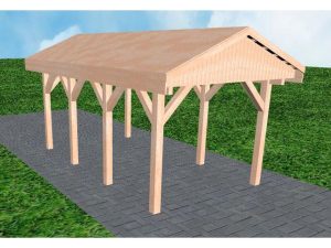 JODA Carport Wedel KG Natur Satteldach, vorb.f. Gründach