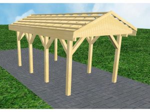 JODA Carport Wedel KO Classic Satteldach, ohne Rinne, ohne Pfannen