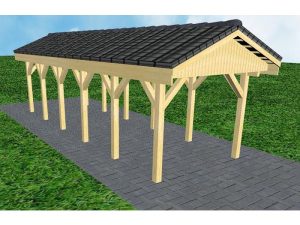 JODA Carport Wedel LD Classic Satteldach, incl. Pfannen und Rinne