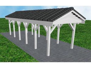 JODA Carport Wedel LD Select Satteldach, incl. Pfannen und Rinne