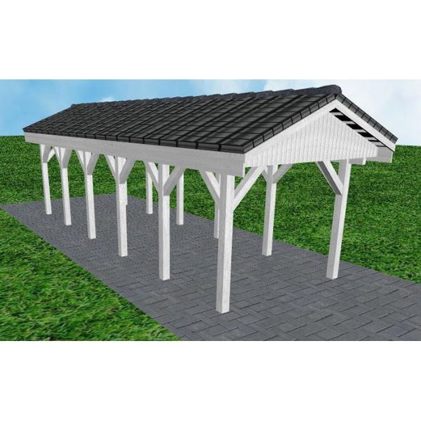JODA Carport Wedel LD Select Satteldach, incl. Pfannen und Rinne