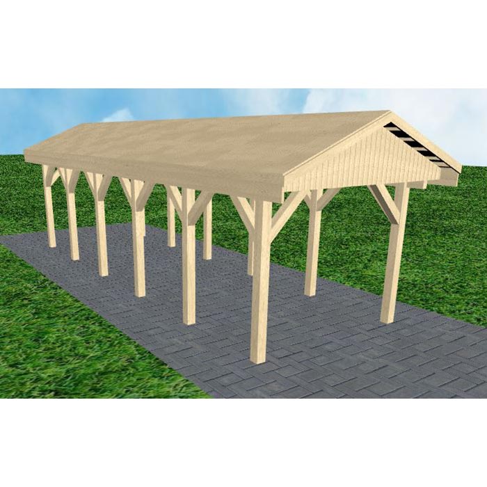 JODA Carport Wedel LG Master Satteldach, vorb.f. Gründach