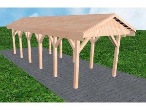 JODA Carport Wedel LG Natur Satteldach, vorb.f. Gründach