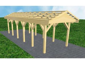 JODA Carport Wedel LO Classic Satteldach, ohne Rinne, ohne Pfannen