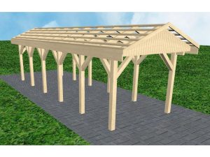 JODA Carport Wedel LO Master Satteldach, ohne Rinne, ohne Pfannen