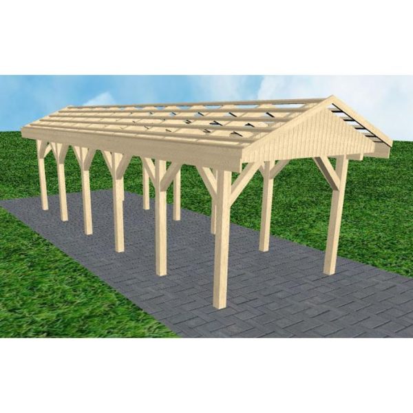 JODA Carport Wedel LO Master Satteldach, ohne Rinne, ohne Pfannen