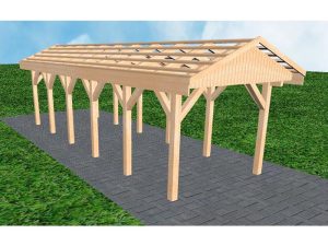 JODA Carport Wedel LO Perfect Satteldach, ohne Rinne, ohne Pfannen