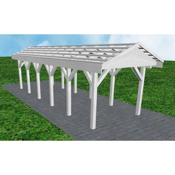 JODA Carport Wedel LO Select Satteldach, ohne Rinne, ohne Pfannen