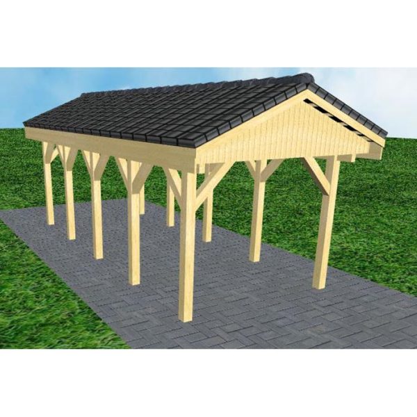 JODA Carport Wedel MD Classic Satteldach, incl. Pfannen und Rinne