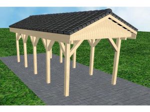 JODA Carport Wedel MD Master Satteldach, incl. Pfannen und Rinne
