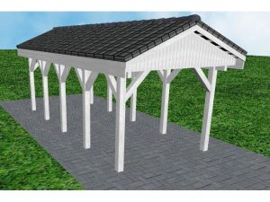 JODA Carport Wedel MD Select Satteldach, incl. Pfannen und Rinne
