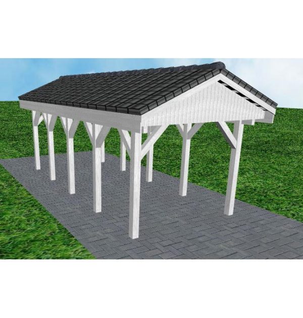 JODA Carport Wedel MD Select Satteldach, incl. Pfannen und Rinne
