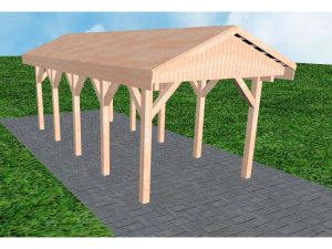 JODA Carport Wedel MG Natur Satteldach, vorb.f. Gründach