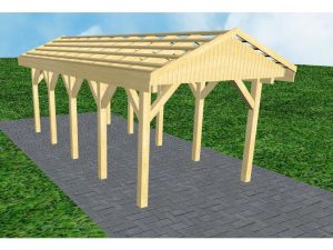 JODA Carport Wedel MO Classic Satteldach, ohne Rinne, ohne Pfannen