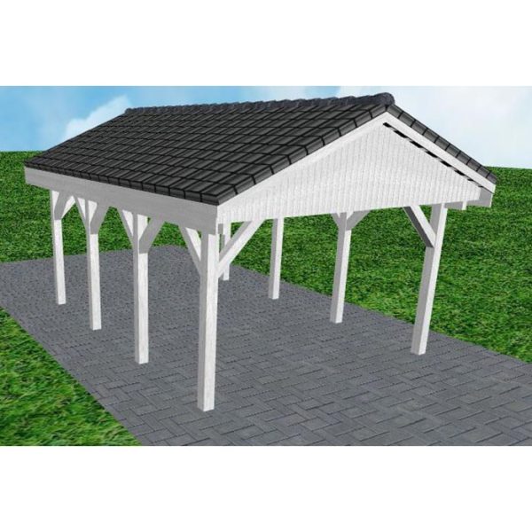 JODA Carport Wismar KD Select Satteldach, incl. Pfannen und Rinne