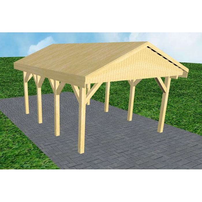 JODA Carport Wismar KG Classic Satteldach, vorb.f. Gründach