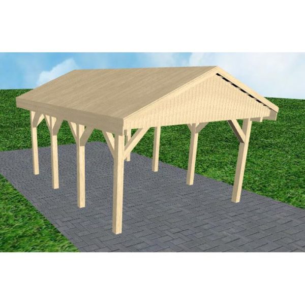 JODA Carport Wismar KG Master Satteldach, vorb.f. Gründach