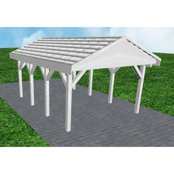 JODA Carport Wismar KO Select Satteldach, ohne Rinne, ohne Pfannen