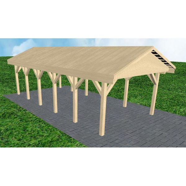 JODA Carport Wismar LG Master Satteldach, vorb.f. Gründach