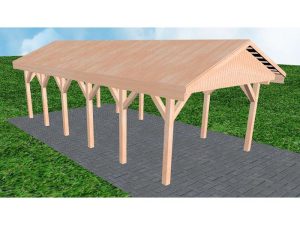 JODA Carport Wismar LG Natur Satteldach, vorb.f. Gründach