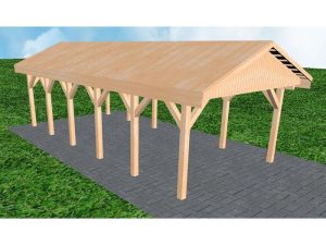 JODA Carport Wismar LG Perfect Satteldach, vorb.f. Gründach