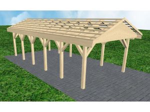 JODA Carport Wismar LO Master Satteldach, ohne Rinne, ohne Pfannen