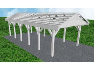 JODA Carport Wismar LO Select Satteldach, ohne Rinne, ohne Pfannen