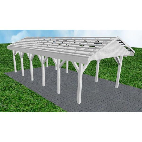 JODA Carport Wismar LO Select Satteldach, ohne Rinne, ohne Pfannen