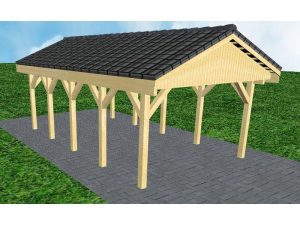 JODA Carport Wismar MD Classic Satteldach, incl. Pfannen und Rinne