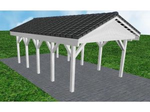 JODA Carport Wismar MD Select Satteldach, incl. Pfannen und Rinne