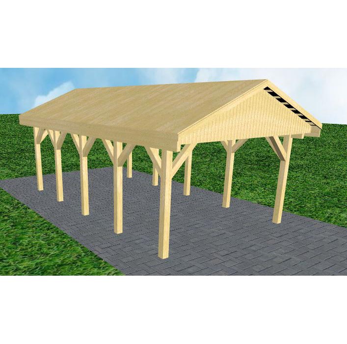 JODA Carport Wismar MG Classic Satteldach, vorb.f. Gründach