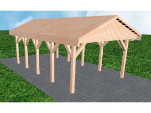 JODA Carport Wismar MG Natur Satteldach, vorb.f. Gründach