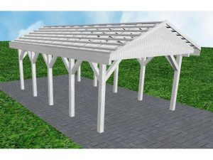 JODA Carport Wismar MO Select Satteldach, ohne Rinne, ohne Pfannen