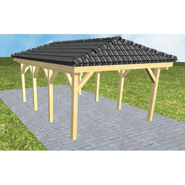JODA Carport Kampen KD Classic incl. Pfannen und Rinne