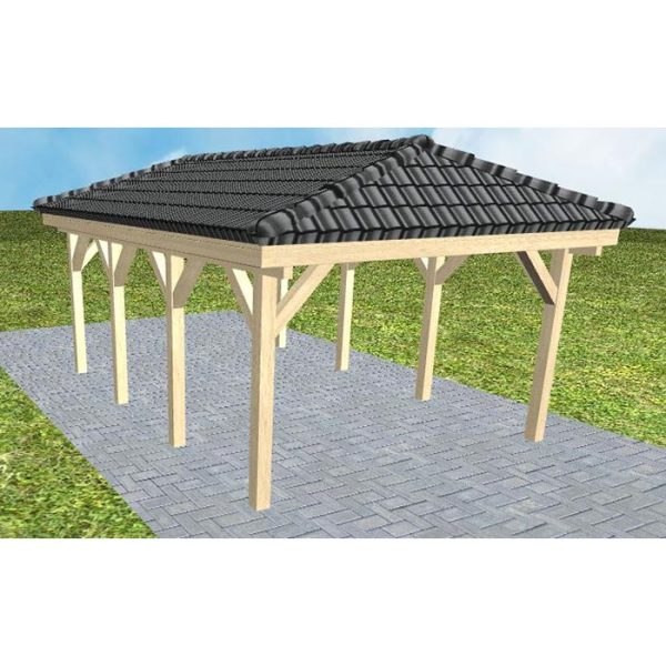 JODA Carport Kampen KD Master incl. Pfannen und Rinne