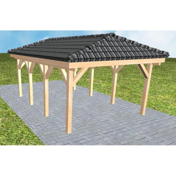 JODA Carport Kampen KD Perfect incl. Pfannen und Rinne